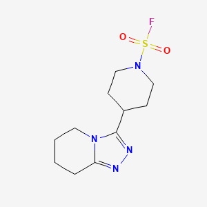 molecular formula C11H17FN4O2S B2992434 4-(5,6,7,8-Tetrahydro-[1,2,4]triazolo[4,3-a]pyridin-3-yl)piperidine-1-sulfonyl fluoride CAS No. 2411236-62-7