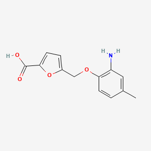 molecular formula C13H13NO4 B2992440 5-[(2-氨基-4-甲基苯氧基)甲基]呋喃-2-羧酸 CAS No. 1245807-25-3