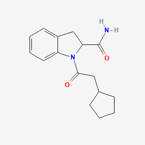 1-(2-Cyclopentylacetyl)indoline-2-carboxamide