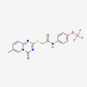 molecular formula C17H13F3N4O3S B2992446 2-(7-methyl-4-oxopyrido[1,2-a][1,3,5]triazin-2-yl)sulfanyl-N-[4-(trifluoromethoxy)phenyl]acetamide CAS No. 896320-43-7