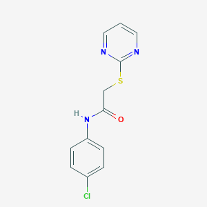 molecular formula C12H10ClN3OS B299245 N-(4-chlorophenyl)-2-(2-pyrimidinylsulfanyl)acetamide 