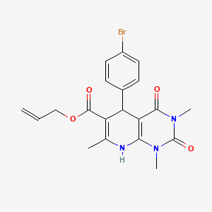 molecular formula C20H20BrN3O4 B2992457 丙-2-烯基 5-(4-溴苯基)-1,3,7-三甲基-2,4-二氧代-5,8-二氢吡啶并[2,3-d]嘧啶-6-羧酸酯 CAS No. 622360-36-5