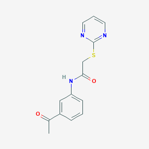 molecular formula C14H13N3O2S B299246 N-(3-acetylphenyl)-2-(pyrimidin-2-ylsulfanyl)acetamide 