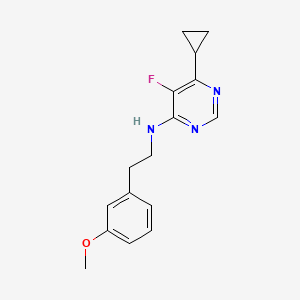 molecular formula C16H18FN3O B2992470 6-Cyclopropyl-5-fluoro-N-[2-(3-methoxyphenyl)ethyl]pyrimidin-4-amine CAS No. 2415490-74-1