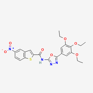 molecular formula C23H22N4O7S B2992476 5-硝基-N-(5-(3,4,5-三乙氧基苯基)-1,3,4-恶二唑-2-基)苯并[b]噻吩-2-甲酰胺 CAS No. 891127-17-6