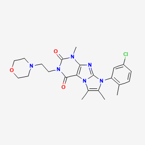 molecular formula C23H27ClN6O3 B2992500 6-(5-Chloro-2-methylphenyl)-4,7,8-trimethyl-2-(2-morpholin-4-ylethyl)purino[7,8-a]imidazole-1,3-dione CAS No. 887215-40-9