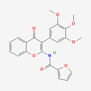 molecular formula C23H19NO7 B2992520 N-[4-氧代-3-(3,4,5-三甲氧基苯基)色满-2-基]呋喃-2-甲酰胺 CAS No. 900893-88-1