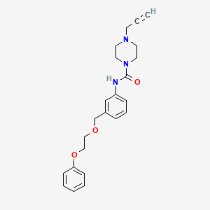 molecular formula C23H27N3O3 B2992562 N-{3-[(2-phenoxyethoxy)methyl]phenyl}-4-(prop-2-yn-1-yl)piperazine-1-carboxamide CAS No. 1445419-16-8