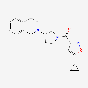 molecular formula C20H23N3O2 B2992578 (5-环丙基异恶唑-3-基)(3-(3,4-二氢异喹啉-2(1H)-基)吡咯烷-1-基)甲酮 CAS No. 2034526-78-6