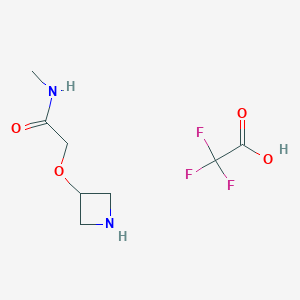 molecular formula C8H13F3N2O4 B2992579 2-(azetidin-3-yloxy)-N-methylacetamide, trifluoroacetic acid CAS No. 2082756-04-3
