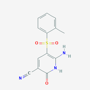 6-Amino-2-hydroxy-5-((2-methylphenyl)sulfonyl)nicotinonitrile