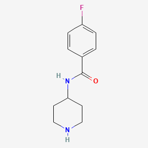 molecular formula C12H15FN2O B2992586 4-fluoro-N-piperidin-4-ylbenzamide CAS No. 75484-39-8