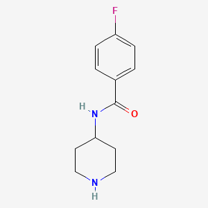 molecular formula C12H15FN2O B2992586 4-fluoro-N-(piperidin-4-yl)benzamide CAS No. 75484-39-8