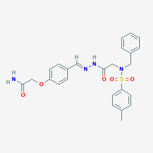 molecular formula C25H26N4O5S B299259 N-[(E)-[4-(2-amino-2-oxoethoxy)phenyl]methylideneamino]-2-[benzyl-(4-methylphenyl)sulfonylamino]acetamide 