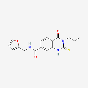 N-(2-furylmethyl)-4-oxo-3-propyl-2-thioxo-1,2,3,4-tetrahydro-7-quinazolinecarboxamide