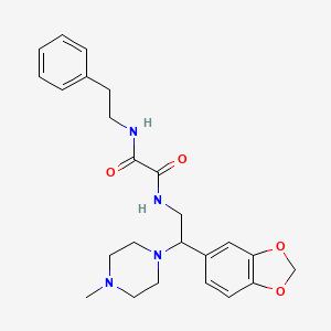 molecular formula C24H30N4O4 B2992591 N1-(2-(benzo[d][1,3]dioxol-5-yl)-2-(4-methylpiperazin-1-yl)ethyl)-N2-phenethyloxalamide CAS No. 896341-42-7