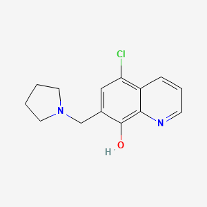 molecular formula C14H15ClN2O B2992597 5-Chloro-7-(pyrrolidin-1-ylmethyl)quinolin-8-ol CAS No. 109943-85-3