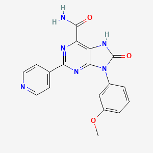 9-(3-methoxyphenyl)-8-oxo-2-(pyridin-4-yl)-8,9-dihydro-7H-purine-6-carboxamide