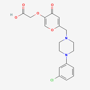 molecular formula C18H19ClN2O5 B2992606 2-[6-[[4-(3-氯苯基)哌嗪-1-基]甲基]-4-氧代吡喃-3-基]氧基乙酸 CAS No. 898442-37-0