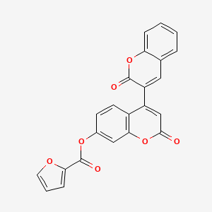 molecular formula C23H12O7 B2992608 2-氧代-4-(2-氧代色满-3-基)色满-7-基呋喃-2-甲酸酯 CAS No. 869079-19-6