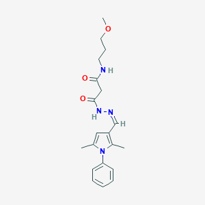 molecular formula C20H26N4O3 B299261 3-{2-[(2,5-dimethyl-1-phenyl-1H-pyrrol-3-yl)methylene]hydrazino}-N-(3-methoxypropyl)-3-oxopropanamide 