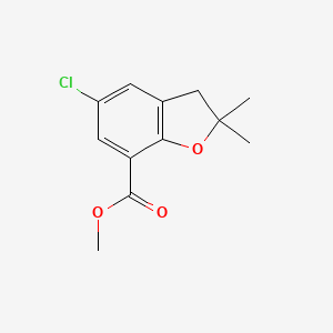 molecular formula C12H13ClO3 B2992611 Methyl 5-chloro-2,2-dimethyl-2,3-dihydrobenzofuran-7-carboxylate CAS No. 1234844-87-1