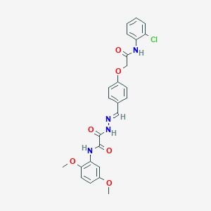 molecular formula C25H23ClN4O6 B299262 2-[(2E)-2-(4-{2-[(2-chlorophenyl)amino]-2-oxoethoxy}benzylidene)hydrazinyl]-N-(2,5-dimethoxyphenyl)-2-oxoacetamide 