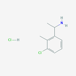 molecular formula C9H13Cl2N B2992620 1-(3-Chloro-2-methylphenyl)ethanamine;hydrochloride CAS No. 2470439-11-1