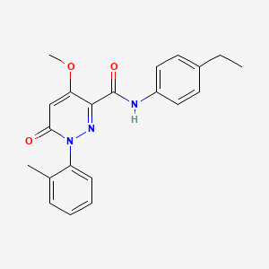 molecular formula C21H21N3O3 B2992623 N-(4-ethylphenyl)-4-methoxy-1-(2-methylphenyl)-6-oxopyridazine-3-carboxamide CAS No. 1002255-36-8