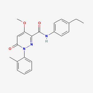 molecular formula C21H21N3O3 B2992623 N-(4-乙基苯基)-4-甲氧基-1-(2-甲基苯基)-6-氧代吡啶并[1,2,3,4]嘧啶-3-甲酰胺 CAS No. 1002255-36-8