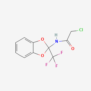 molecular formula C10H7ClF3NO3 B2992632 2-氯-N-(2-(三氟甲基)-1,3-苯并二氧杂-2-基)乙酰胺 CAS No. 302582-67-8