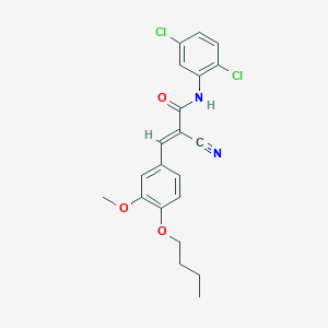molecular formula C21H20Cl2N2O3 B2992637 (E)-3-(4-butoxy-3-methoxyphenyl)-2-cyano-N-(2,5-dichlorophenyl)prop-2-enamide CAS No. 380424-62-4