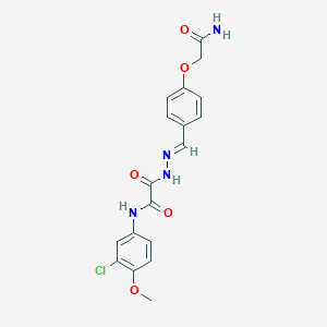 molecular formula C18H17ClN4O5 B299264 2-{2-[4-(2-amino-2-oxoethoxy)benzylidene]hydrazino}-N-(3-chloro-4-methoxyphenyl)-2-oxoacetamide 