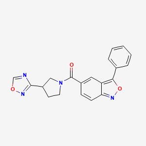 molecular formula C20H16N4O3 B2992653 (3-(1,2,4-恶二唑-3-基)吡咯烷-1-基)(3-苯基苯并[c]异恶唑-5-基)甲酮 CAS No. 2034552-21-9