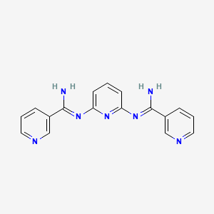 molecular formula C17H15N7 B2992668 N,N'-(pyridine-2,6-diyl)dinicotinimidamide CAS No. 372171-90-9