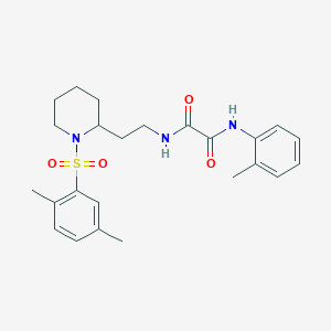 molecular formula C24H31N3O4S B2992669 N1-(2-(1-((2,5-dimethylphenyl)sulfonyl)piperidin-2-yl)ethyl)-N2-(o-tolyl)oxalamide CAS No. 898426-73-8