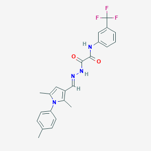molecular formula C23H21F3N4O2 B299267 2-(2-{[2,5-dimethyl-1-(4-methylphenyl)-1H-pyrrol-3-yl]methylene}hydrazino)-2-oxo-N-[3-(trifluoromethyl)phenyl]acetamide 