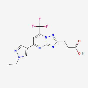 3-[5-(1-ethyl-1H-pyrazol-4-yl)-7-(trifluoromethyl)[1,2,4]triazolo[1,5-a]pyrimidin-2-yl]propanoic acid