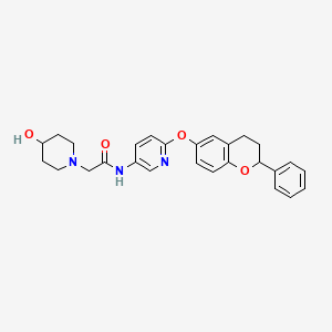 2-(4-hydroxypiperidin-1-yl)-N-[6-[(2-phenyl-3,4-dihydro-2H-chromen-6-yl)oxy]pyridin-3-yl]acetamide