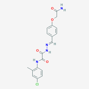 molecular formula C18H17ClN4O4 B299268 2-{2-[4-(2-amino-2-oxoethoxy)benzylidene]hydrazino}-N-(4-chloro-2-methylphenyl)-2-oxoacetamide 