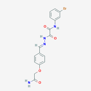 molecular formula C17H15BrN4O4 B299269 2-{2-[4-(2-amino-2-oxoethoxy)benzylidene]hydrazino}-N-(3-bromophenyl)-2-oxoacetamide 