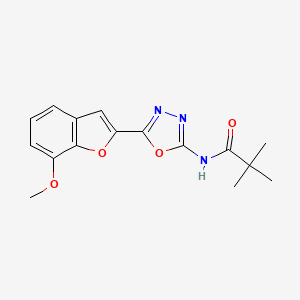 N-(5-(7-methoxybenzofuran-2-yl)-1,3,4-oxadiazol-2-yl)pivalamide