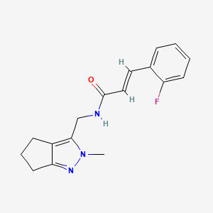 (E)-3-(2-fluorophenyl)-N-((2-methyl-2,4,5,6-tetrahydrocyclopenta[c]pyrazol-3-yl)methyl)acrylamide