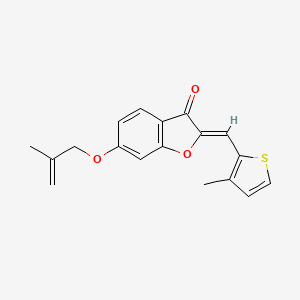 molecular formula C18H16O3S B2992701 (Z)-6-((2-methylallyl)oxy)-2-((3-methylthiophen-2-yl)methylene)benzofuran-3(2H)-one CAS No. 620547-43-5