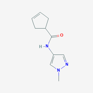 molecular formula C10H13N3O B2992705 N-(1-甲基-1H-吡唑-4-基)环戊-3-烯-1-甲酰胺 CAS No. 2309590-62-1