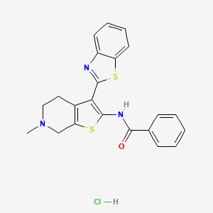 N-(3-(benzo[d]thiazol-2-yl)-6-methyl-4,5,6,7-tetrahydrothieno[2,3-c]pyridin-2-yl)benzamide hydrochloride