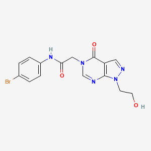N-(4-bromophenyl)-2-[1-(2-hydroxyethyl)-4-oxopyrazolo[3,4-d]pyrimidin-5-yl]acetamide