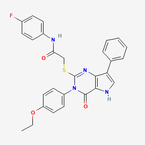 2-{[3-(4-ethoxyphenyl)-4-oxo-7-phenyl-4,5-dihydro-3H-pyrrolo[3,2-d]pyrimidin-2-yl]sulfanyl}-N-(4-fluorophenyl)acetamide