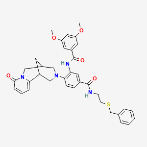N-(2-(benzylthio)ethyl)-3-(3,5-dimethoxybenzamido)-4-(8-oxo-5,6-dihydro-1H-1,5-methanopyrido[1,2-a][1,5]diazocin-3(2H,4H,8H)-yl)benzamide