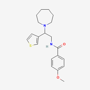 N-(2-(azepan-1-yl)-2-(thiophen-3-yl)ethyl)-4-methoxybenzamide